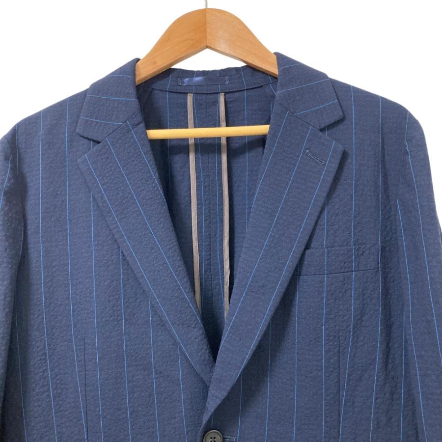 美品 25SS Paul Smith ポールスミス ピンストライプ シアサッカー テーラードジャケット イージースラックスパンツ スーツ ネイビー メンズ 古着 中古 USED Paul Smith（ポール・スミス） 美品 25SS Paul Smith ピンストライプ