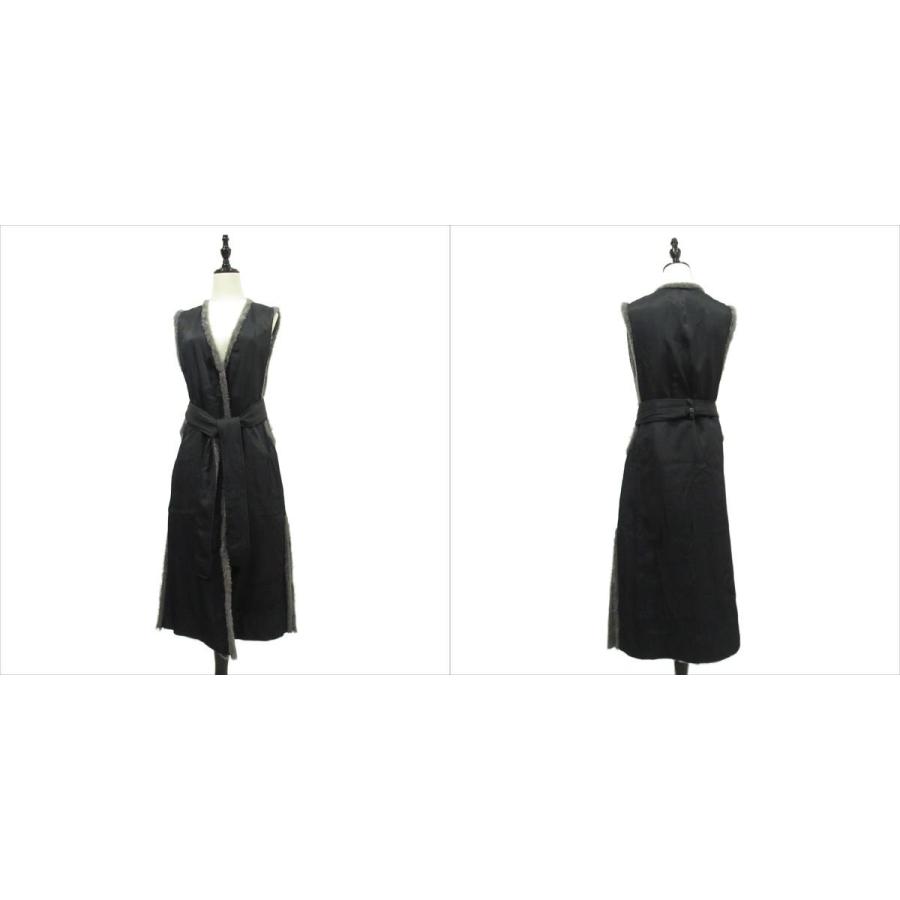 【美品】CELINE ペプラムノースリーブドレス 黒 34 フィービー期 CELINE（セリーヌ） 美品 フィービー期 ムートンファー リバーシブル