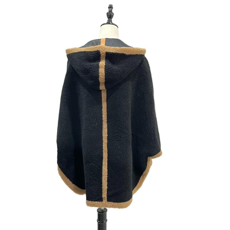 BLANCHA 美品 20AW BLANCHA ブランカ フーテッド ムートン ポンチョ