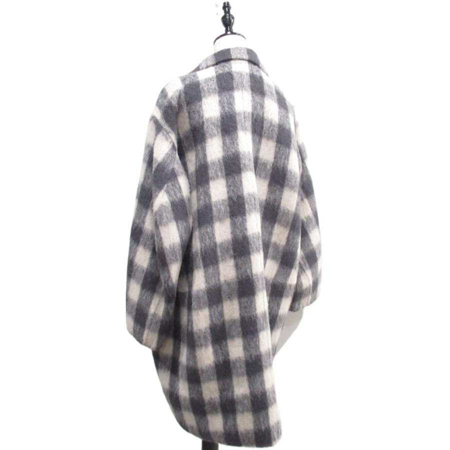 Drawer ケヌキシャギーチェックコート DRAWER 新品同様 Drawer ドゥロワー ケヌキ シャギー チェック柄