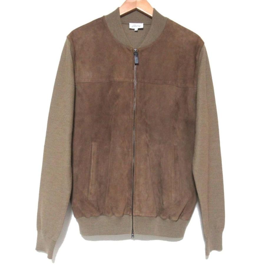 Brioni（ブリオーニ） 美品 バージンウール ニット×ラムスエード 