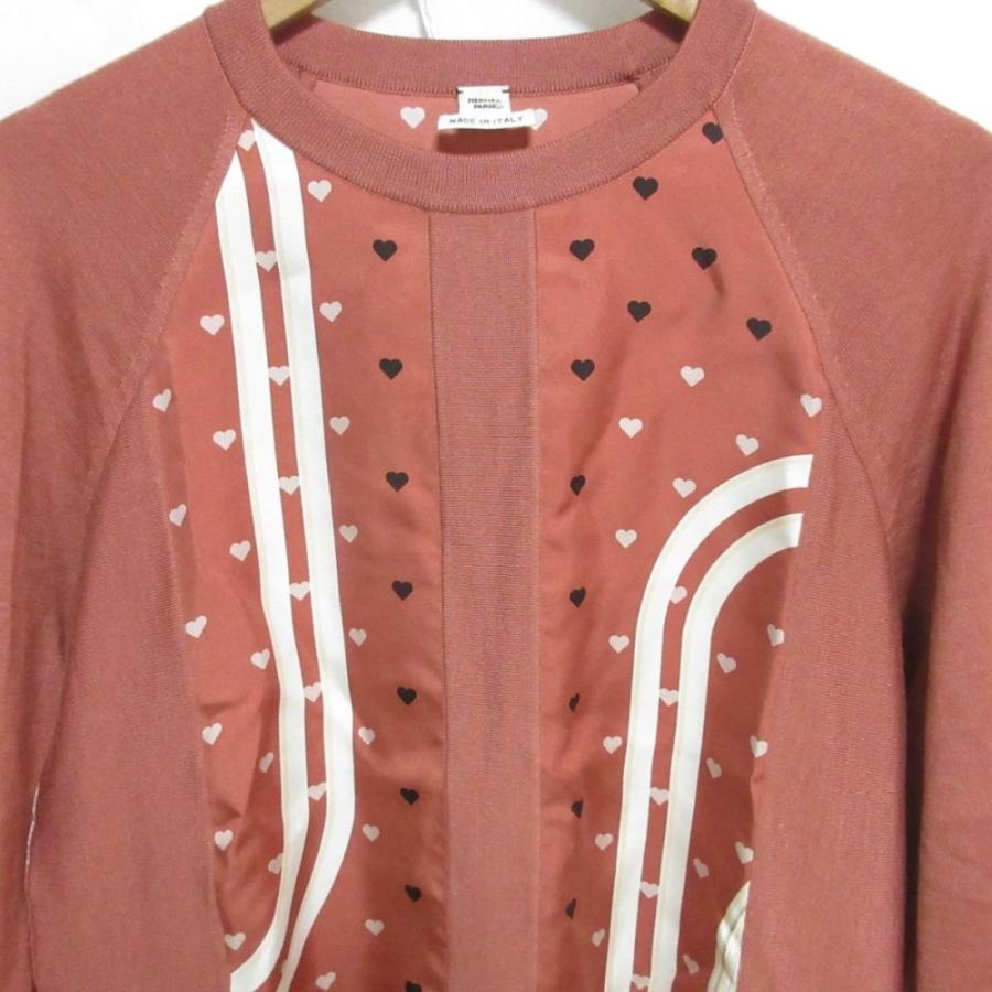 エルメスピンクの編み込みデザイン長袖カーディガン 23112122_6.jpg