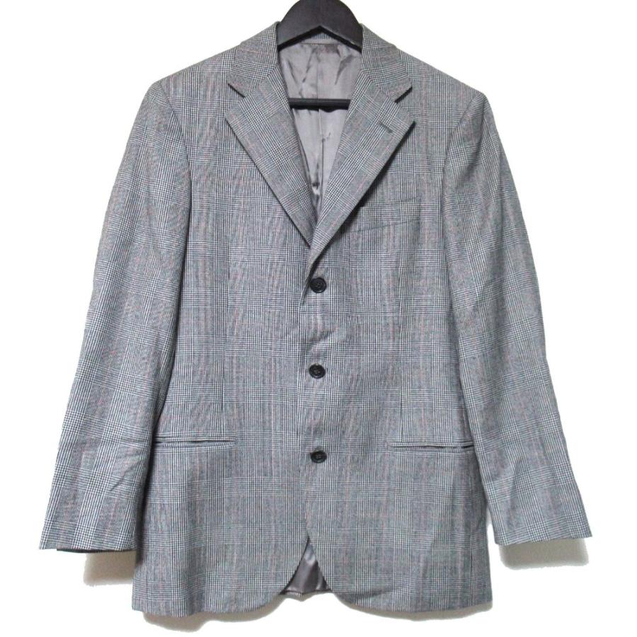 Belvest ベルベスト グレー チェック柄 テーラードジャケット