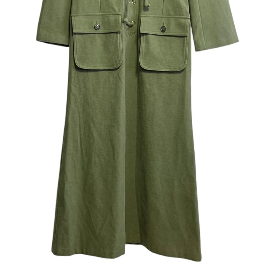 マディソンブルー MADISONBLUE カーキ　00 XS ワンピース　美品 美品 21AW MADISONBLUE マディソンブルー 長袖 レースアップ マキシ丈