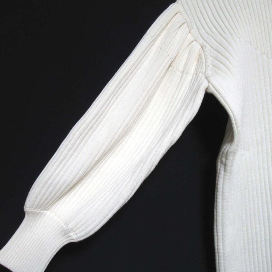美品 Simone Rocha シモーネロシャ パール×ビジュー装飾 ロングスリーブ ハイネック ニット セーター XSサイズ ホワイト レディース 古着 中古 USED Simone Rocha - 美品 Simone Rocha シモーネロシャ パール×ビジュー