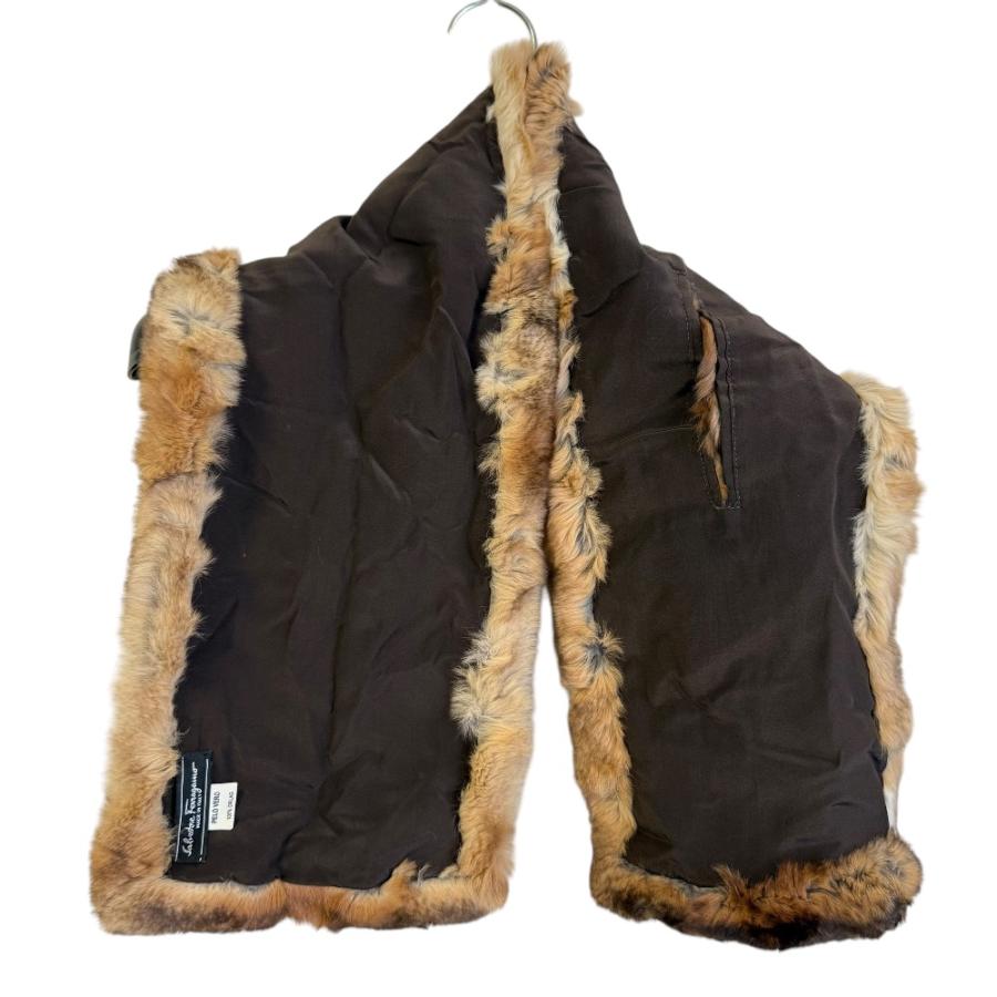 美品☆フェラガモ ウールカシミヤ コート ラパンファー マフラー付き