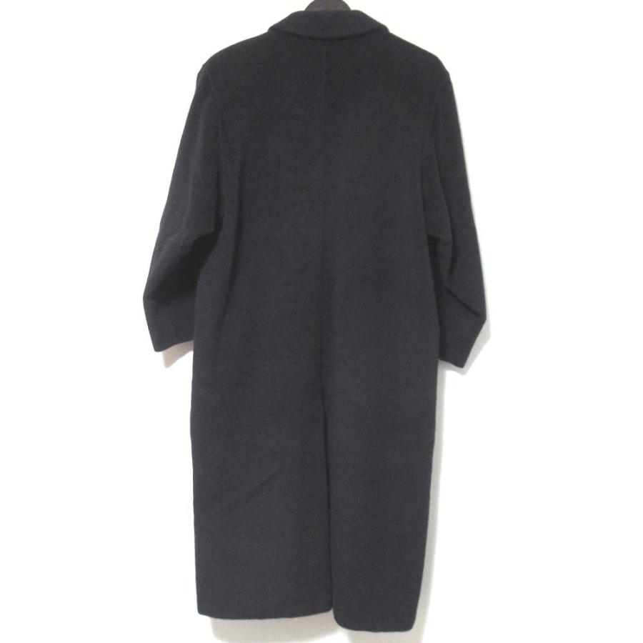 ★未使用級　マックスマーラ　ダブルブレストロングコート　ダークグレー　伸縮　M ☆未使用級 マックスマーラ ダブルブレストロングコート