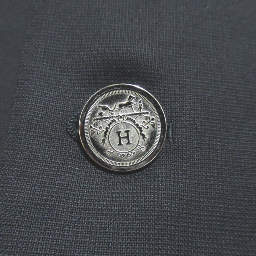 エルメス　イタリア製　テーラードジャケット　ネイビー　3釦　メンズ　50　L相当 エルメス イタリア製 テーラードジャケット ネイビー 3釦 メンズ