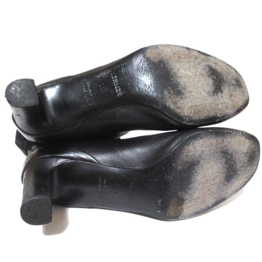 HERMES 美品 エルメス スエード×レザー ハイヒール ロングブーツ 36.5