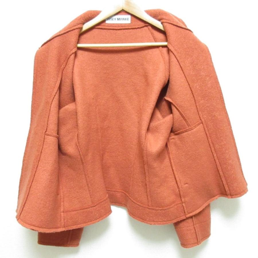 ISSEY MIYAKE - 美品 22AW ISSEY MIYAKE イッセイミヤケ ZIP FRONT WOOL JACKET ダブルジップ ジャケット ブルゾン IM23K068 サイズ2 オレンジ レディース 古着 中古 USED ISSEY MIYAKE（イッセイミヤケ） 美品 22AW ISSEY MIYAKE ZIP FRONT