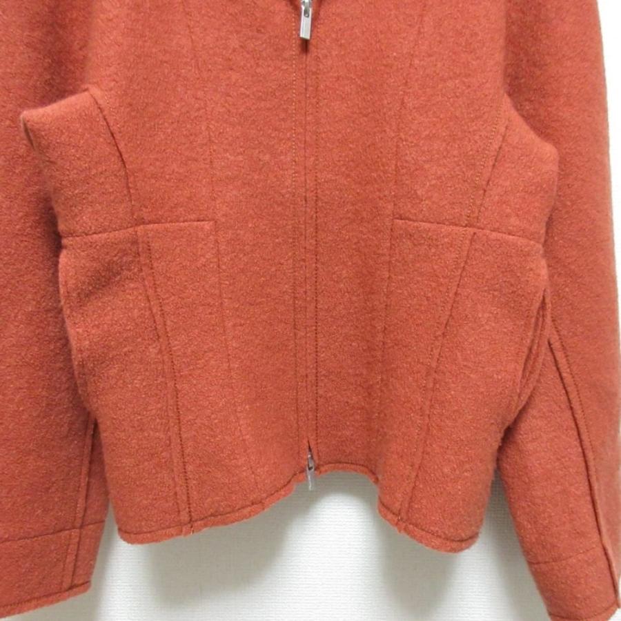 ISSEY MIYAKE - 美品 22AW ISSEY MIYAKE イッセイミヤケ ZIP FRONT WOOL JACKET ダブルジップ ジャケット ブルゾン IM23K068 サイズ2 オレンジ レディース 古着 中古 USED ISSEY MIYAKE（イッセイミヤケ） 美品 22AW ISSEY MIYAKE ZIP FRONT