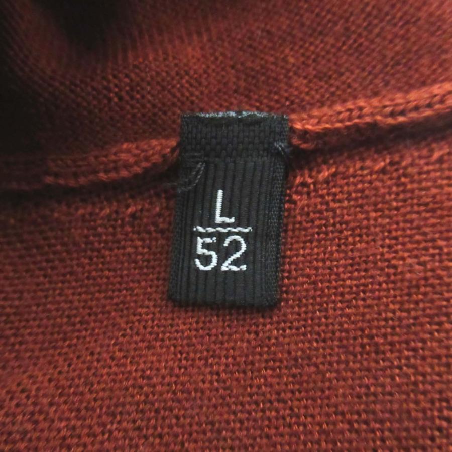 美品 ZEGNA ゼニア CASHSETA カシミヤ シルク ロングスリーブ 長袖 ハイネック ニットカットソー セーター 52サイズ テラコッタ メンズ 古着 中古_3