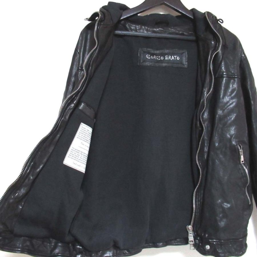 GIORGIO BRATO（ジョルジオブラット） 美品 ラムレザー ジップアップ 