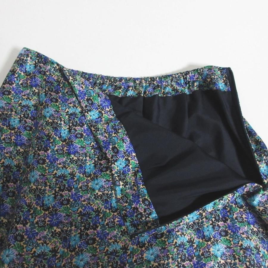 【美品】ドゥロワー Drawer フレアロングスカート 柄 レース カラフル DRAWER（ドゥロワー） 美品 21AW Drawer シルク100％ フラワープリント