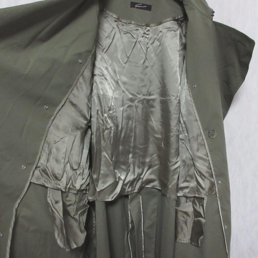 美品  スタニングルアー  フェイクレザー ロングコート トレンチコート カーキ 美品 スタニングルアー フェイクレザー ロングコート トレンチコート