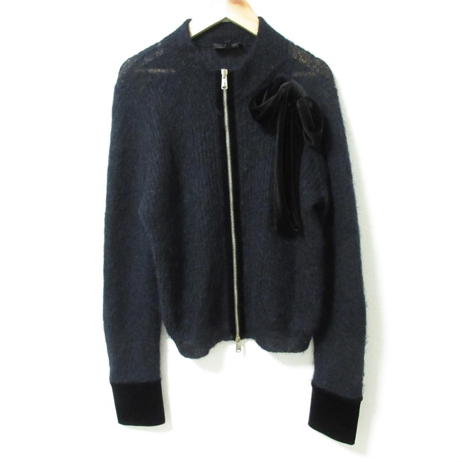 EMPORIO ARMANI 良品 エンポリオアルマーニ ベロアリボン ダブルジップ 