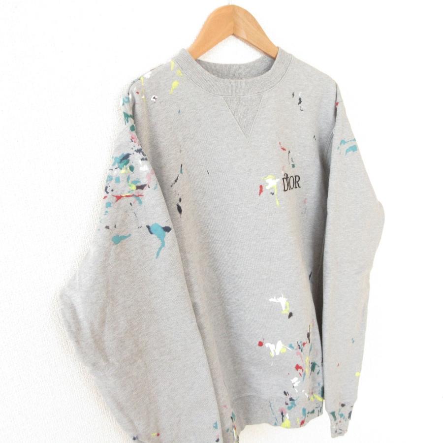 Dior - 美品 21SS Dior ディオールオム Painting Print Logo Oversized Sweatshirt トレーナー スウェット プルオーバー 183J687A0531 S グレー メンズ レディース 古着 中古 USED 美品 21SS Dior ディオールオム Painting Print Logo Oversized
