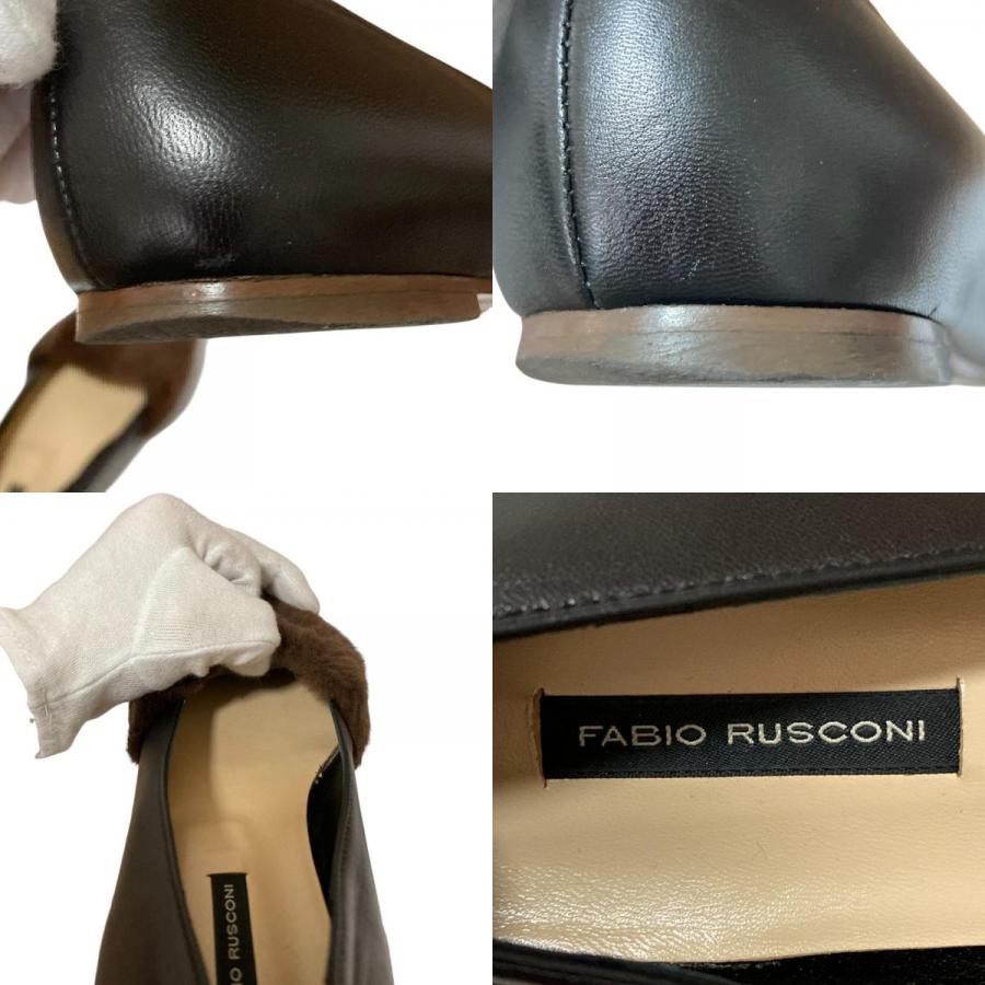 FABIO RUSCONI（ファビオルスコーニ） 良品 ファー レザー フラット