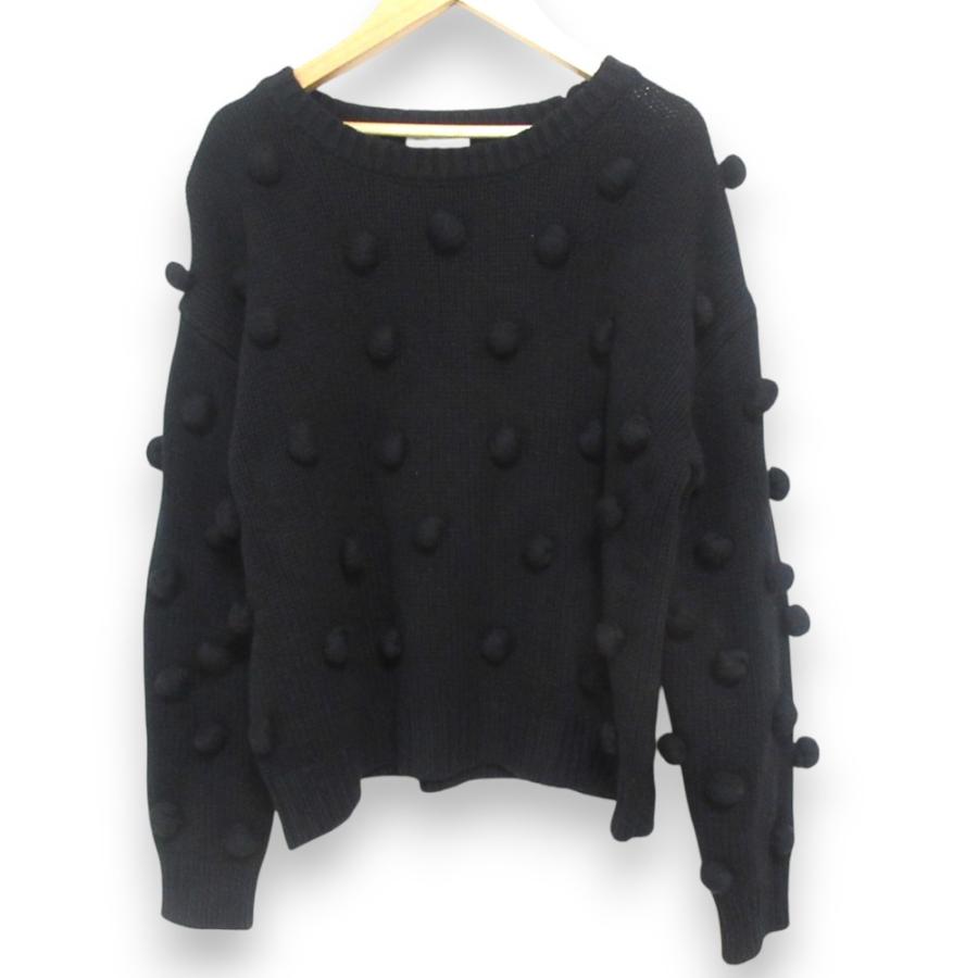 OHGA ベロア黒 長袖 トップス フリル付き