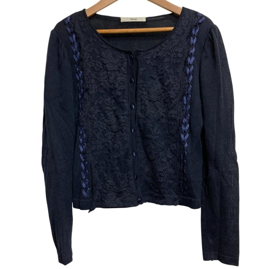Rene（ルネ） 美品 レース切り替え ニットカーディガン サイズ34