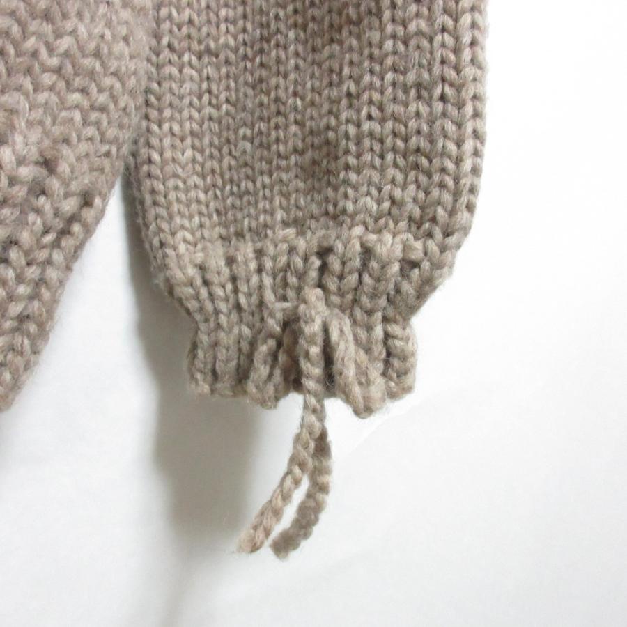 美品 edit &amp; co. エディットアンドコー レースアップ 長袖 ハンドメイド ニットセーター モカ レディース 古着 中古 USED 美品 edit & co. エディットアンドコー レースアップ 長袖