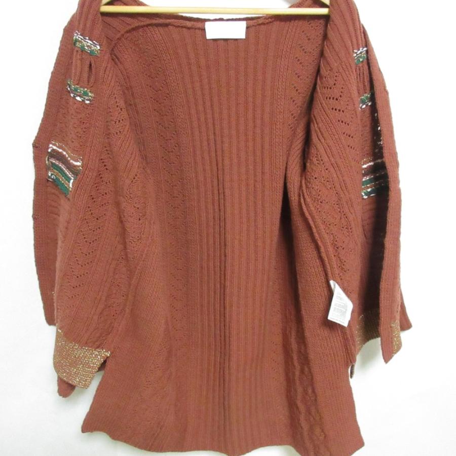 美品 20AW Mame Kurogouchi マメクロゴウチ Oversized Chunky Knit Cardigan ボタンレス チャンキーニットカーディガン 1 ブラウン レディース 古着 中古 USED 美品 20AW Mame Kurogouchi マメクロゴウチ Oversized Chunky Knit