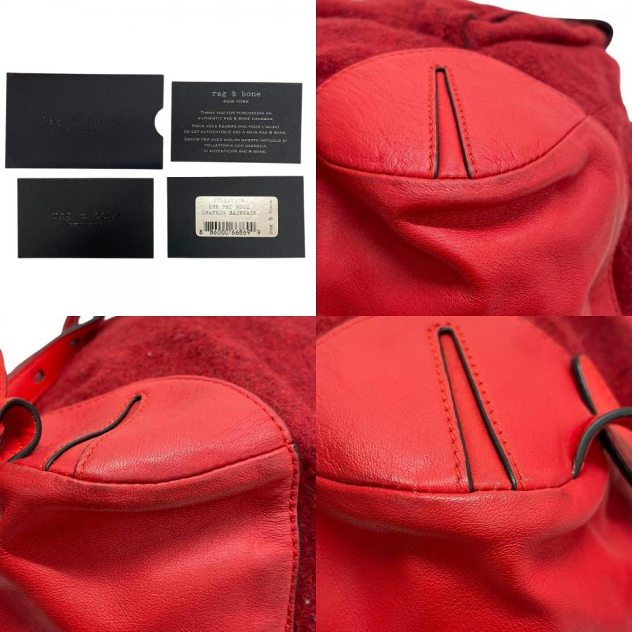 rag & bone（ラグ&ボーン） 美品 CRAYSON ウール×レザー バッグパック 