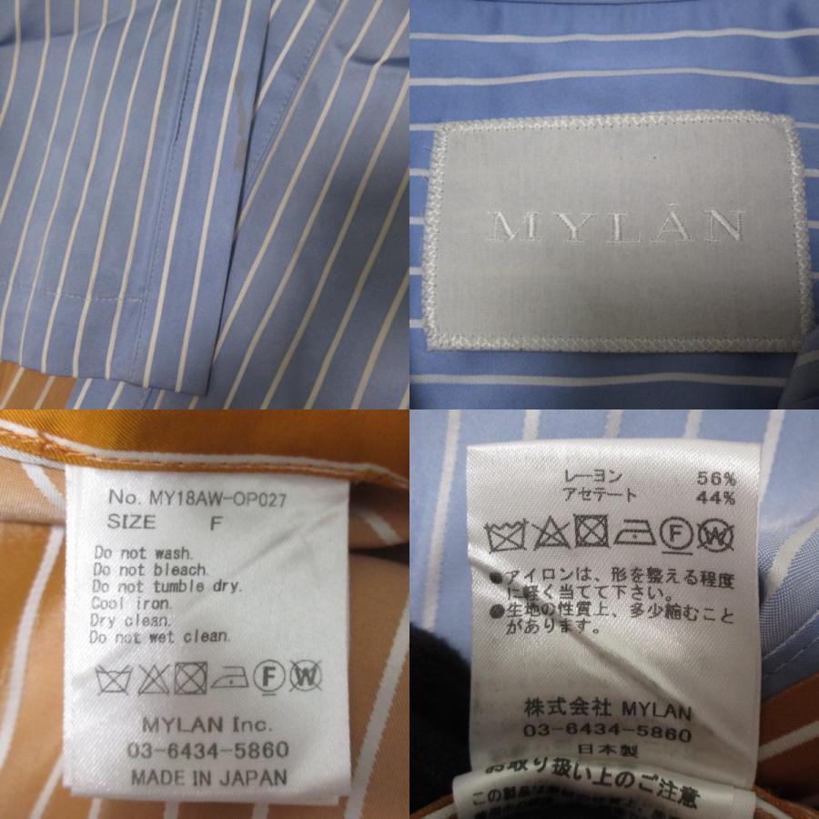 MYLAN マイラン Bi-Color Stripe Shirt Dress ストライプ柄 長袖