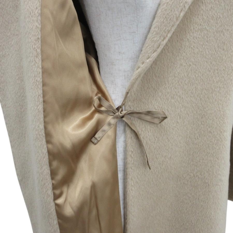 美品 Max Mara マックスマーラ アルパカ×ウール ベルテッド シャギー フーデッドコート I36 ベージュ レディース 古着 中古 USED Max Mara（マックスマーラ） 美品 アルパカ×ウール ベルテッド