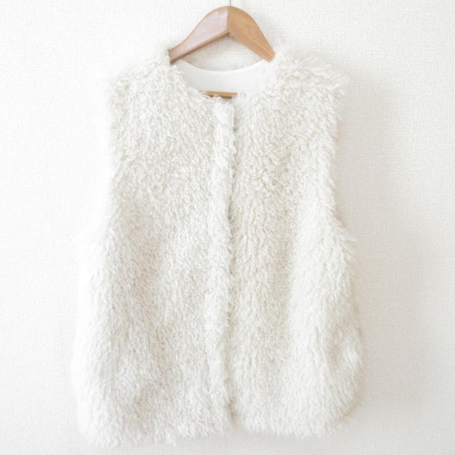美品 23AW LOHEN ローヘン ECOPEL社 カーリーファー２WAY ショート ジレ ベスト LH23A-JK053 F ホワイト レディース 古着 中古 USED LOHEN（ローヘン） 美品 23AW LOHEN ECOPEL社 カーリーファー2WAY