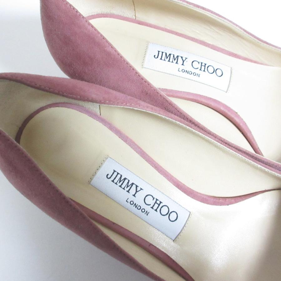 JIMMY CHOO 良品 ジミーチュウ スエード ポインテッドトゥ ミドル 