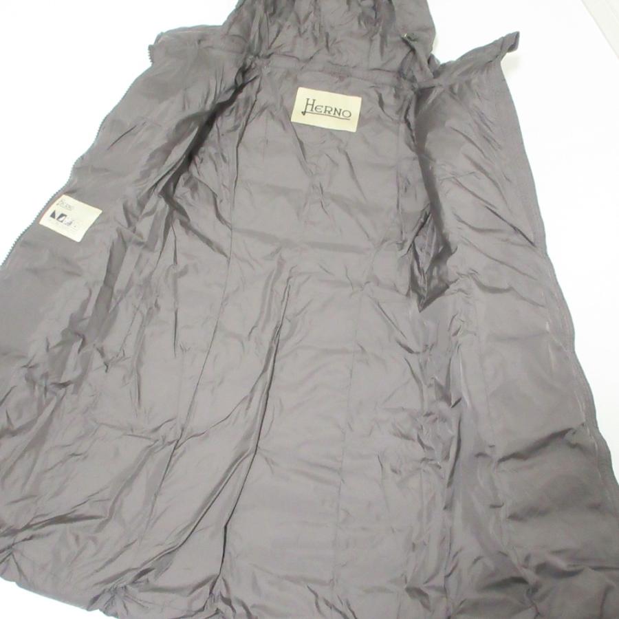 HERNO 美品 21AW Herno ヘルノ POLAR-TECH フード2WAY ロングダウンコート 40 グレー レディース 古着 中古 ...