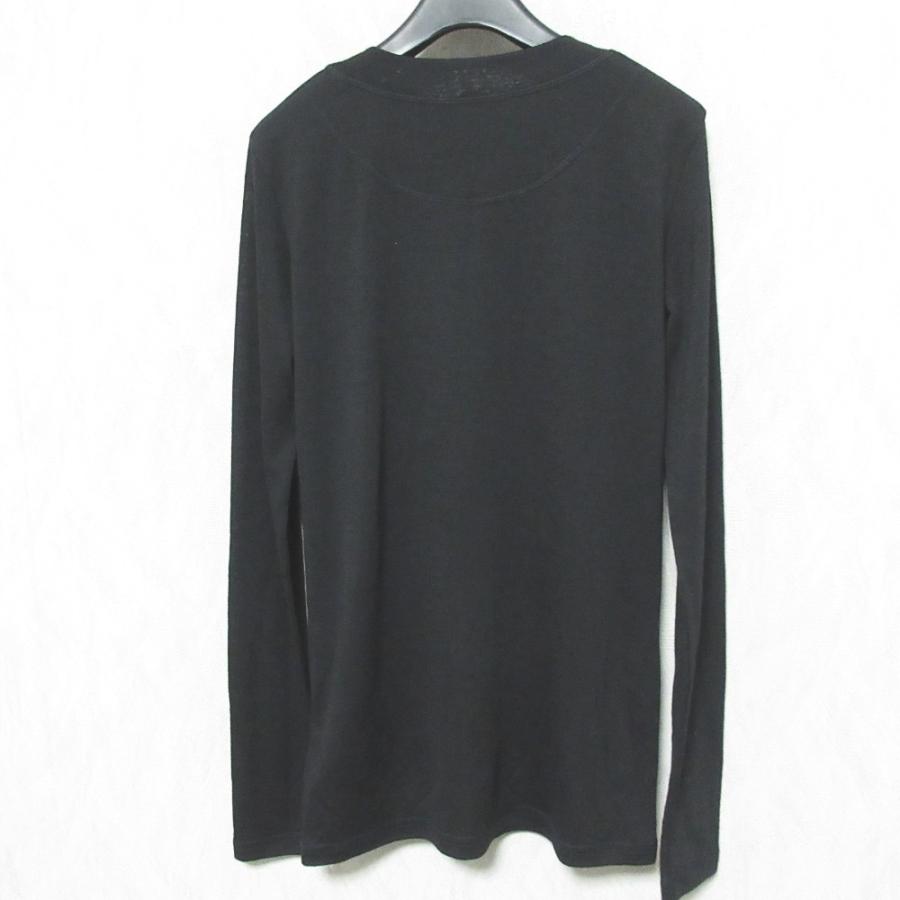 美品 23AW JIL SANDER + ジルサンダープラス ウールブレンド ロゴプリント 長袖 Tシャツ カットソー M ブラック レディース 古着 中古 USED JIL SANDER（ジルサンダー） 美品 23AW JIL SANDER + ジルサンダー