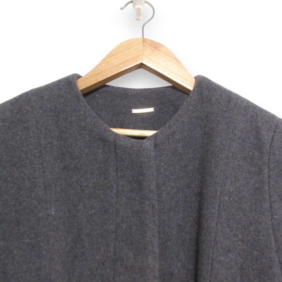 SNIDEL - 美品 24SS SNIDEL スナイデル ウールドレスコート ベルト付き ノーカラーロングコート SWFC241004 サイズ1 グレー レディース 古着 中古 USED SNIDEL（スナイデル） 美品 24SS SNIDEL ウールドレスコート ベルト
