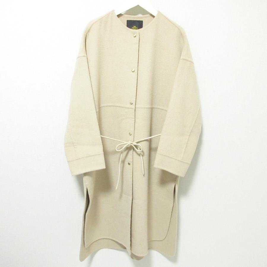 DRAWER（ドゥロワー） 美品 キャメルケヌキノーカラーコート ダブル