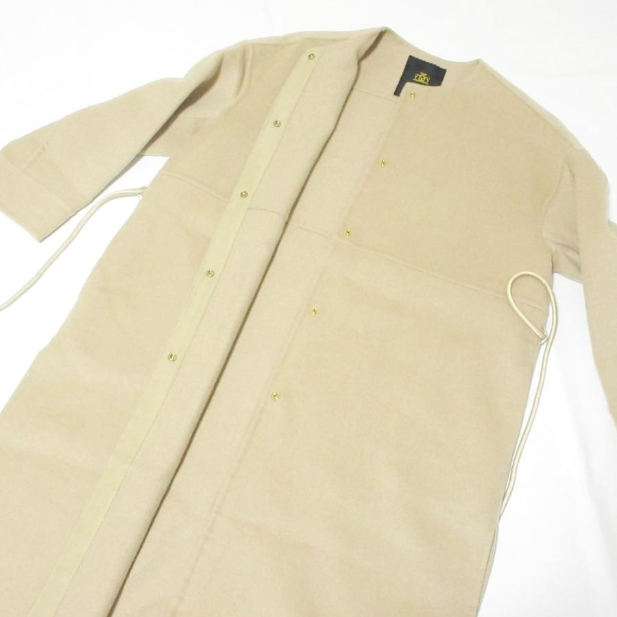 DRAWER（ドゥロワー） 美品 キャメルケヌキノーカラーコート ダブル