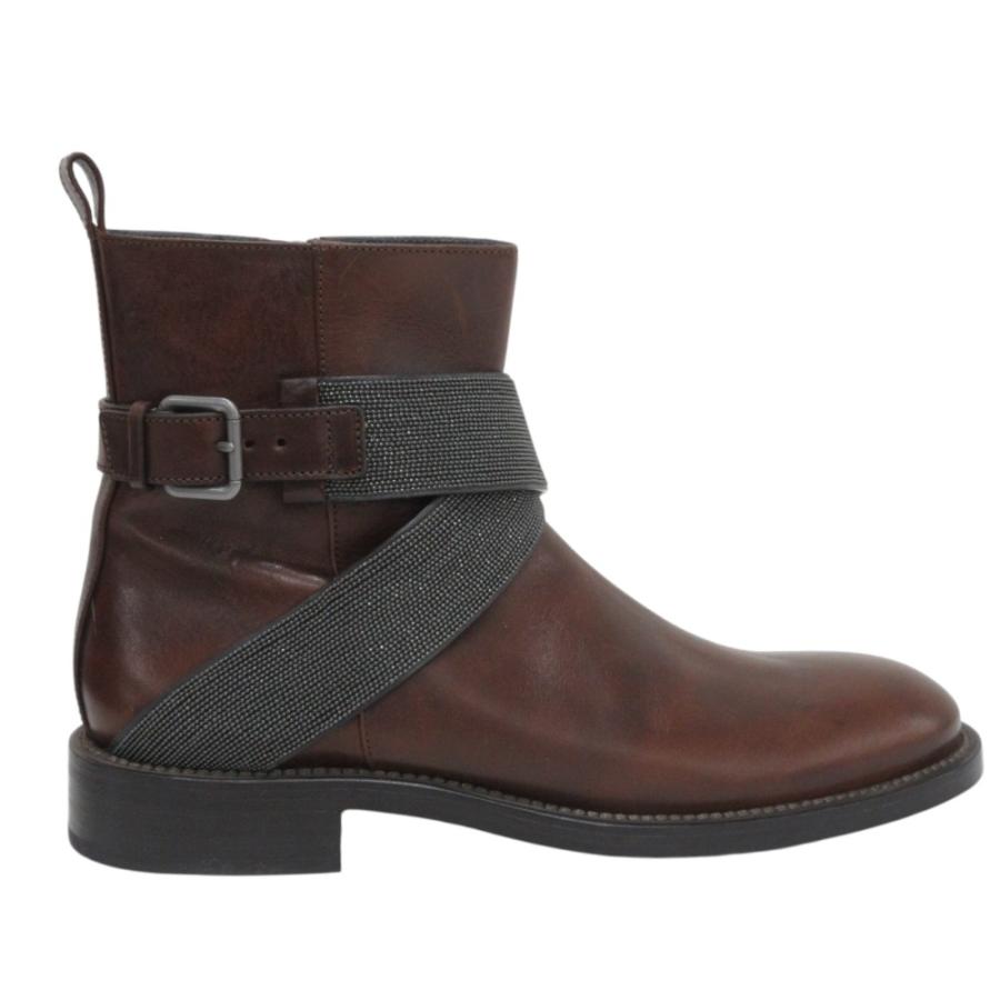 BRUNELLO CUCINELLI（ブルネロクチネリ） 美品 レザー サイドジップ 