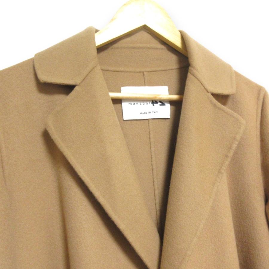 manzoni24 ロロピアーナ　ウールリバーコート　ミンクファー 美品 MANZONI24 マンゾーニ24 ロロピアーナ生地 ウール×カシミア
