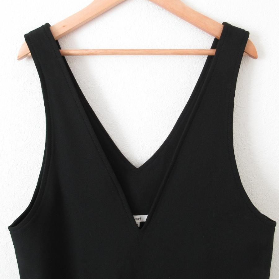 Yori 美品 22AW yori ヨリ ストレッチ 裏起毛 Vネック リボン