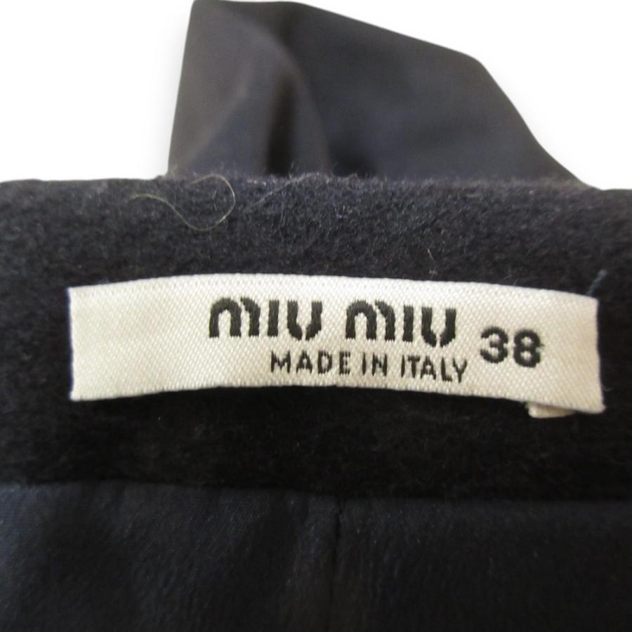 miu miu（ミュウミュウ） 美品 ウール100％ ボックスプリーツ ひざ丈 