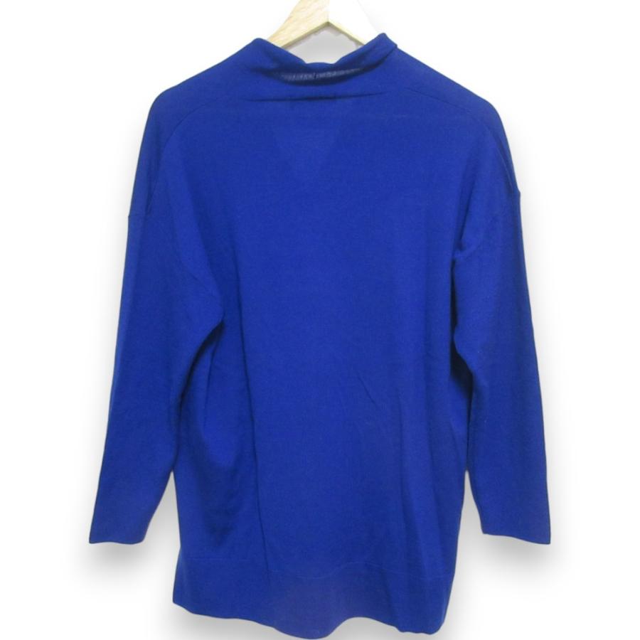 23区 - 美品 23AW 23区 ニジュウサンク ウーステッドウール 重ね襟Vネック ニット プルオーバー セーター カットソー 大きいサイズ 44 ブルー レディース 古着 中古 USED 美品 23AW 23区 ニジュウサンク ウーステッドウール 重ね襟V