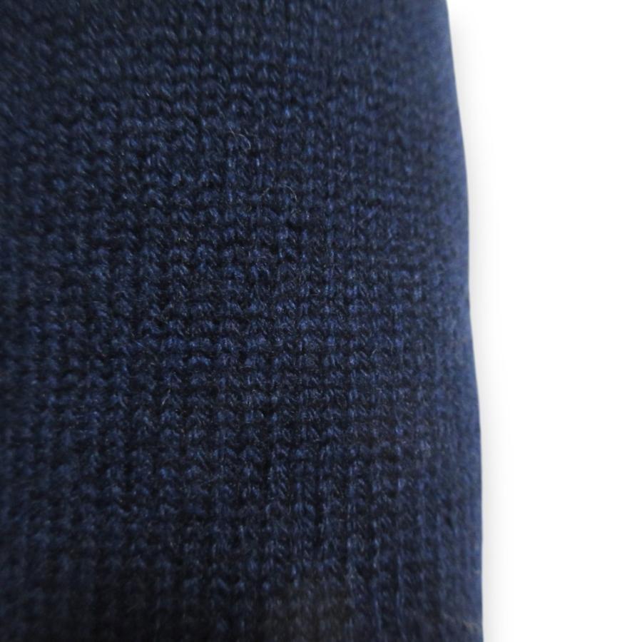 HERMES - 20AW HERMES エルメス カシミヤ100％ ショートスリーブ リブニット セーター カットソー 36 ネイビー レディース 古着 中古 USED 20AW HERMES エルメス カシミヤ100％ ショートスリーブ