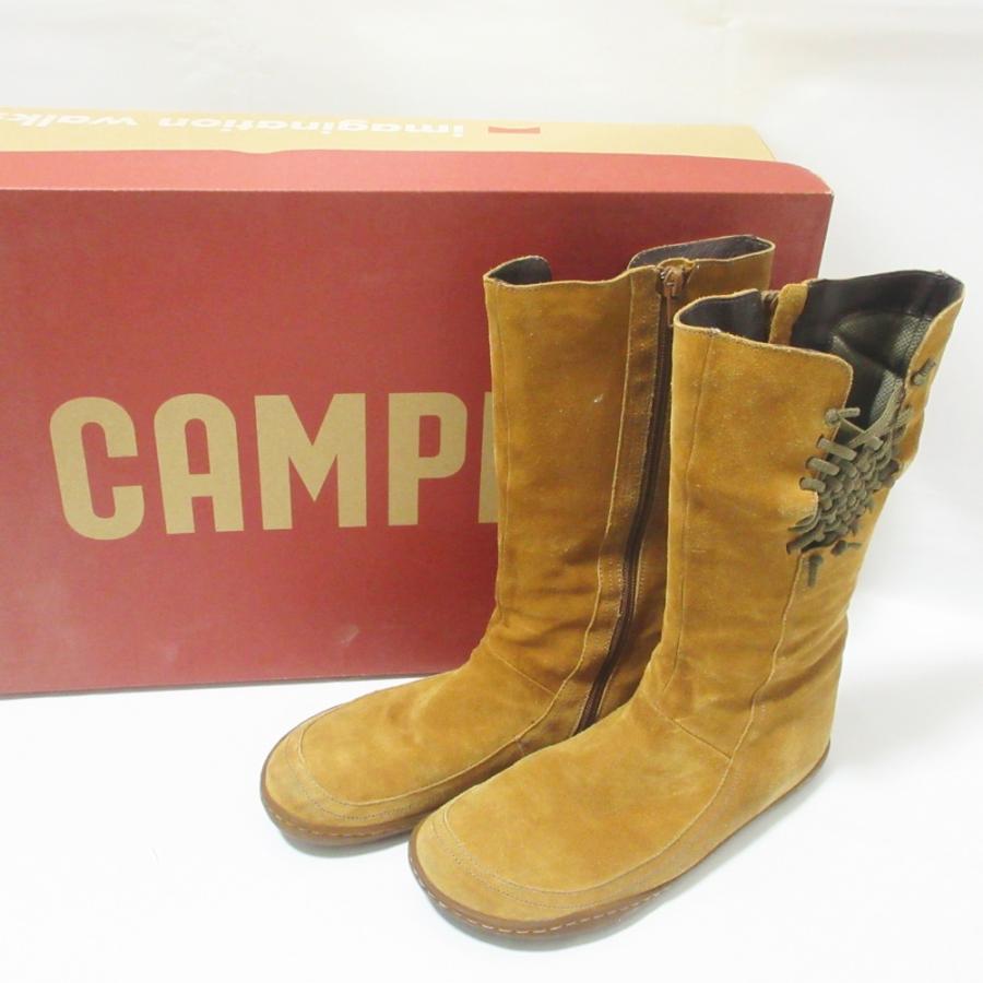 CAMPER（カンペール） 良品 スウェード レースアップ 編み込み