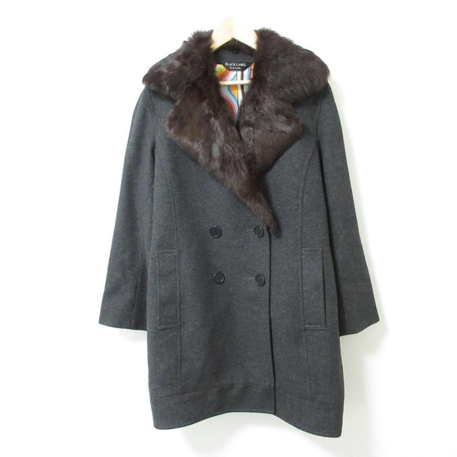 美品 Paul Smith ポールスミスブラックレーベル ラビットファーカラー