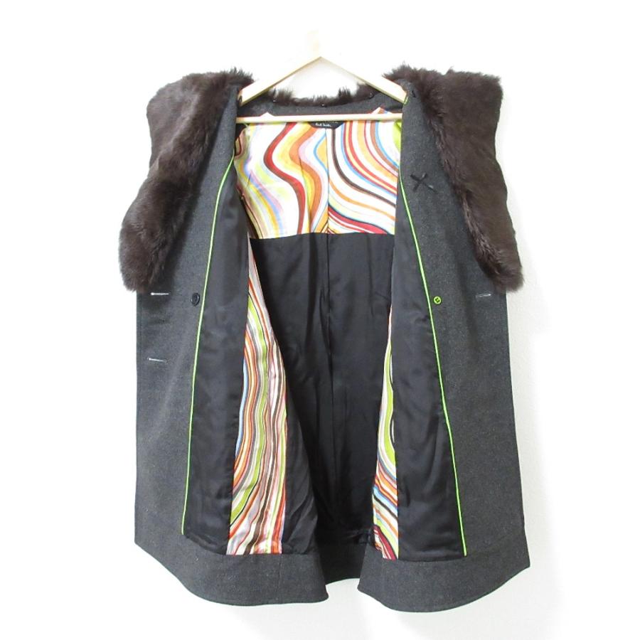 美品 Paul Smith ポールスミスブラックレーベル ラビットファーカラー