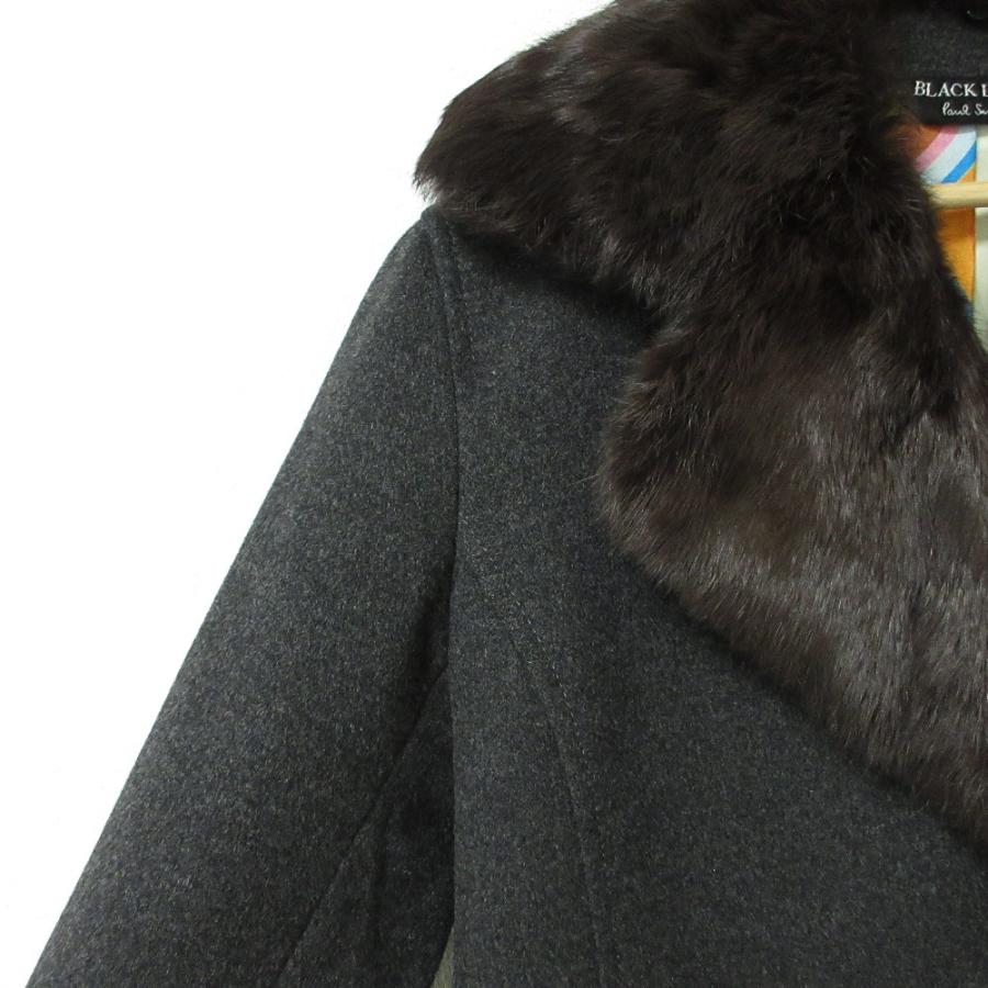 美品 Paul Smith ポールスミスブラックレーベル ラビットファーカラー