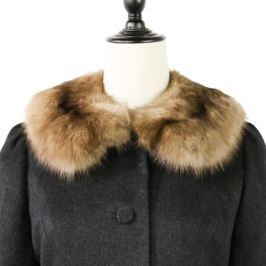 Rene（ルネ） 美品 RISSUE社生地 セーブルファーカラー Aライン 