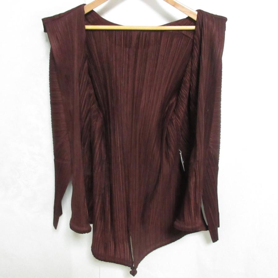 美品 PLEATS PLEASE ISSEY MIYAKE プリーツプリーズ イッセイミヤケ エコファー付き プルオーバーパーカー PP13-JA441 3 ボルドー レディース 古着 中古 USED PLEATS PLEASE（プリーツ プリーズ） 美品 PLEATS PLEASE ISSEY MIYAKE