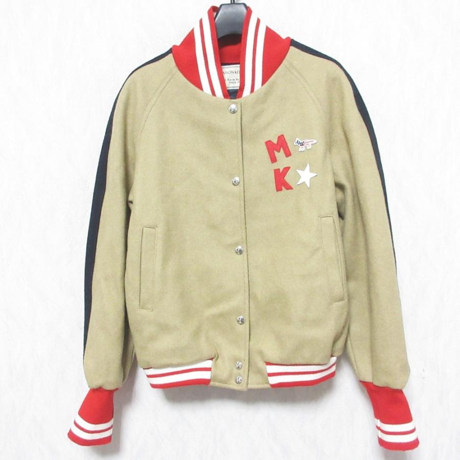 MAISON KITSUNE 美品 メゾンキツネ ロゴワッペン スタジャン MAISON KITSUNE 美品 メゾンキツネ ロゴワッペン スタジャン