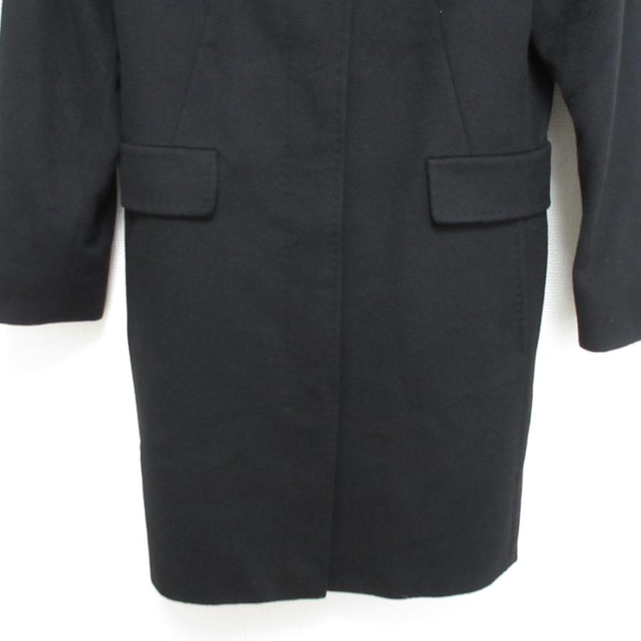 Max Mara - 良品 Max Mara STUDIO マックスマーラ ウール 比翼 スタンドカラーコート サイズ42 ブラック レディース 古着 中古 USED Max Mara（マックスマーラ） 良品 Max Mara STUDIO ウール 比翼